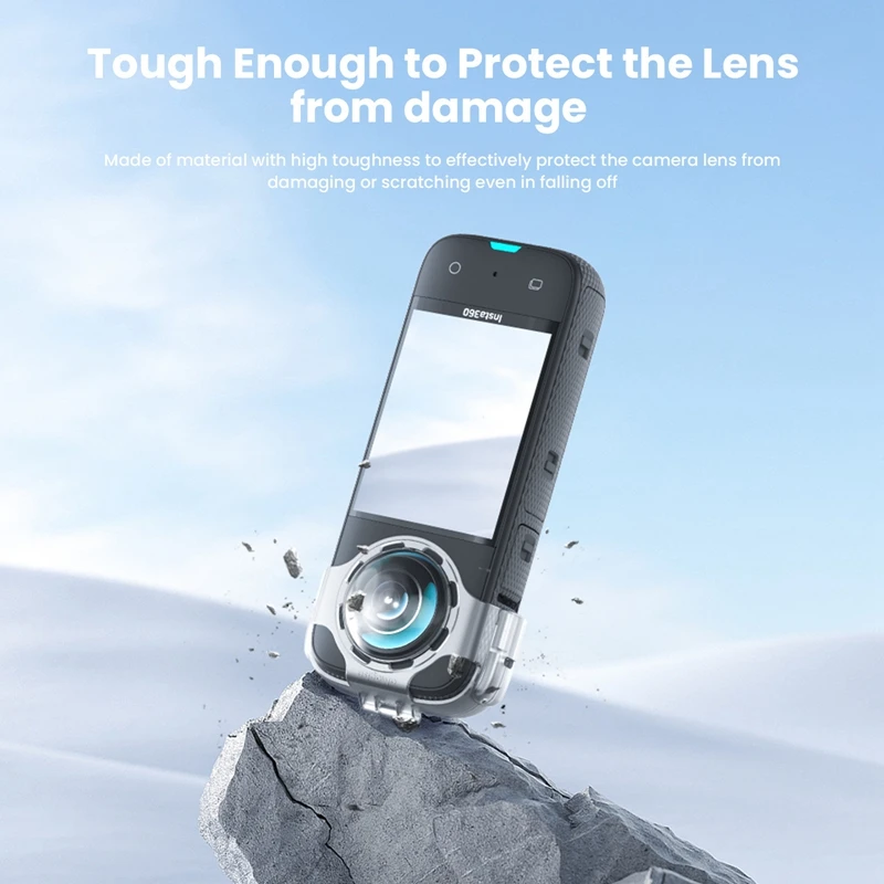 For Insta360 X3 Anti-fog Snap-on Lens Guard Silicone Sleeve Buckle Protective Case Transparent Cover Bracket Camera Accessories