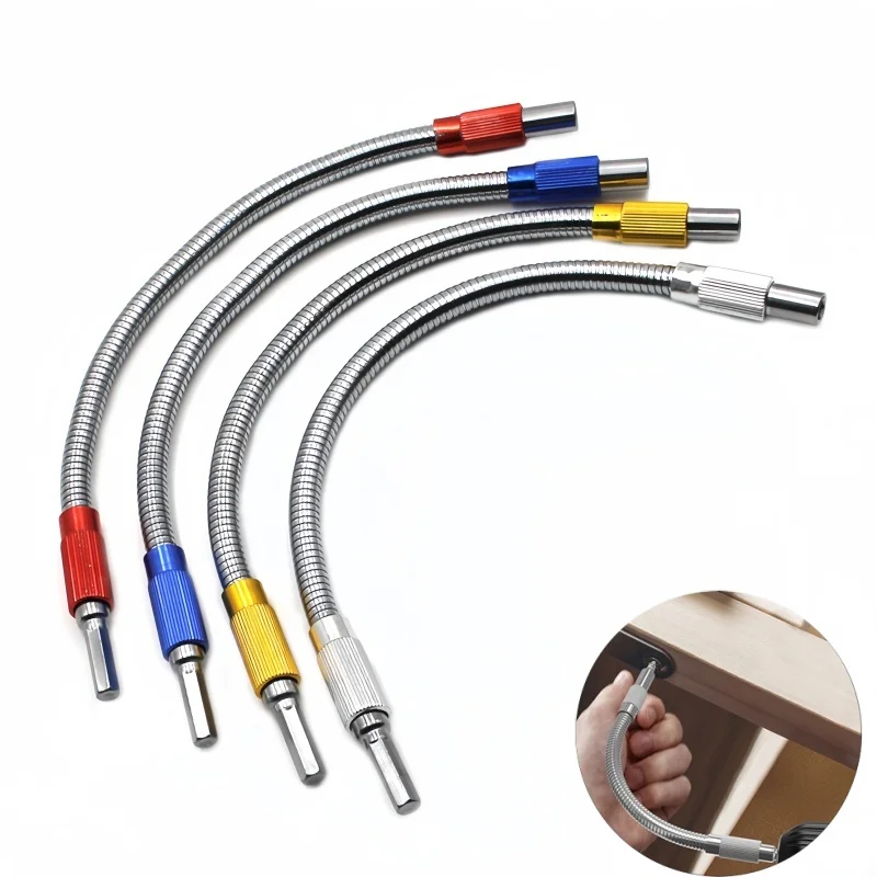 

300mm Hex Flexible Shaft Drill Universal Extension Bit Holder Electric Screwdriver Bit Extend Bar Household Portable Gadgets