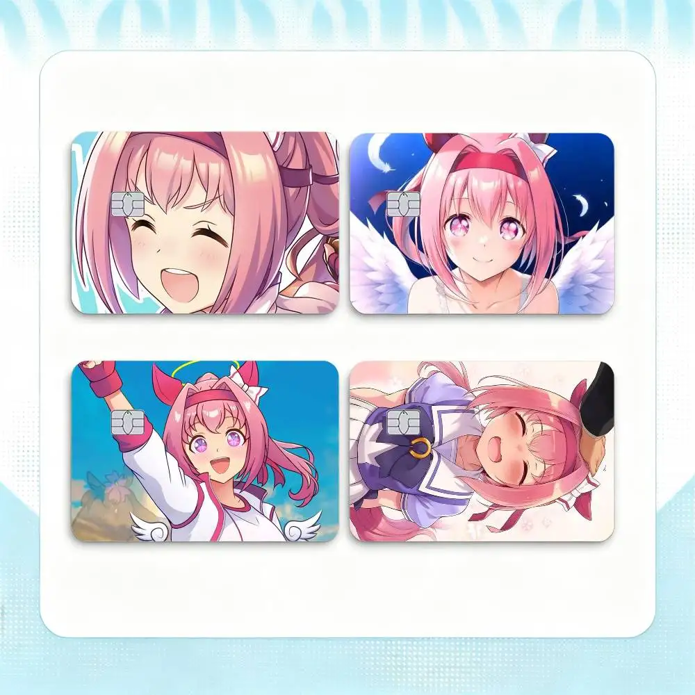 Pink H-Haru Urara Umamusum   Credit Card HD Stickers Small Chip Waterproof Sticker Game Card Decal Gift
