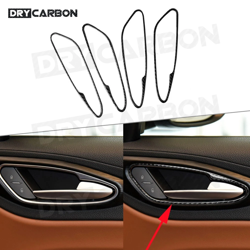 

Carbon Fiber Steering Wheel Door Panel Bowl Pedal Sill Scuff A Pillar Vent For Alfa Romeo Giulia 17-2019 Car Styling Decoration