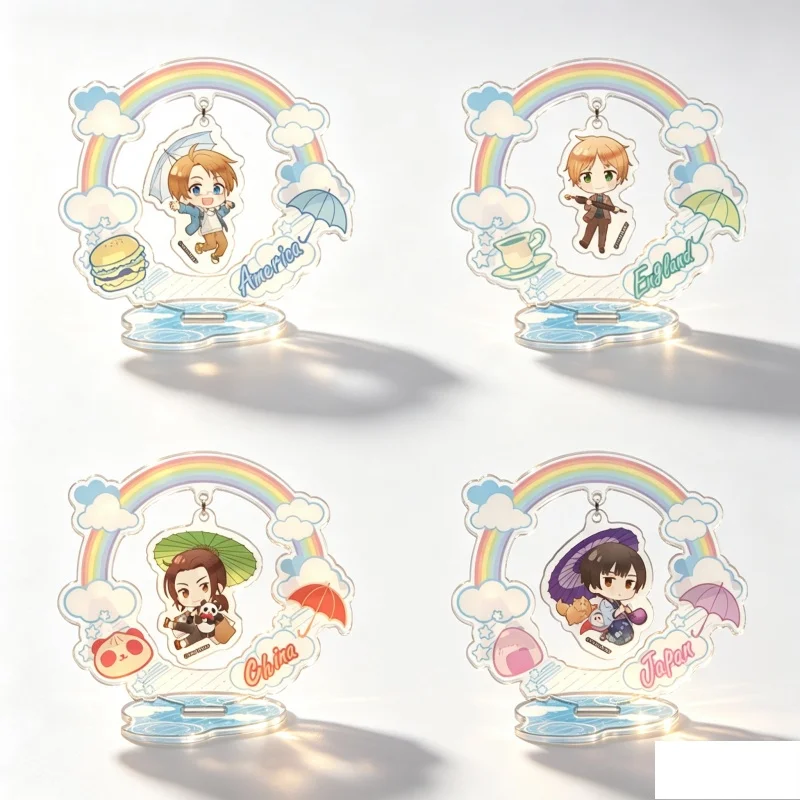 15cmAnime Acrylic Stand Model Bookshelf Decoration Lovely Products High Definition Images Hetalia World Stars As A Gift Keychain
