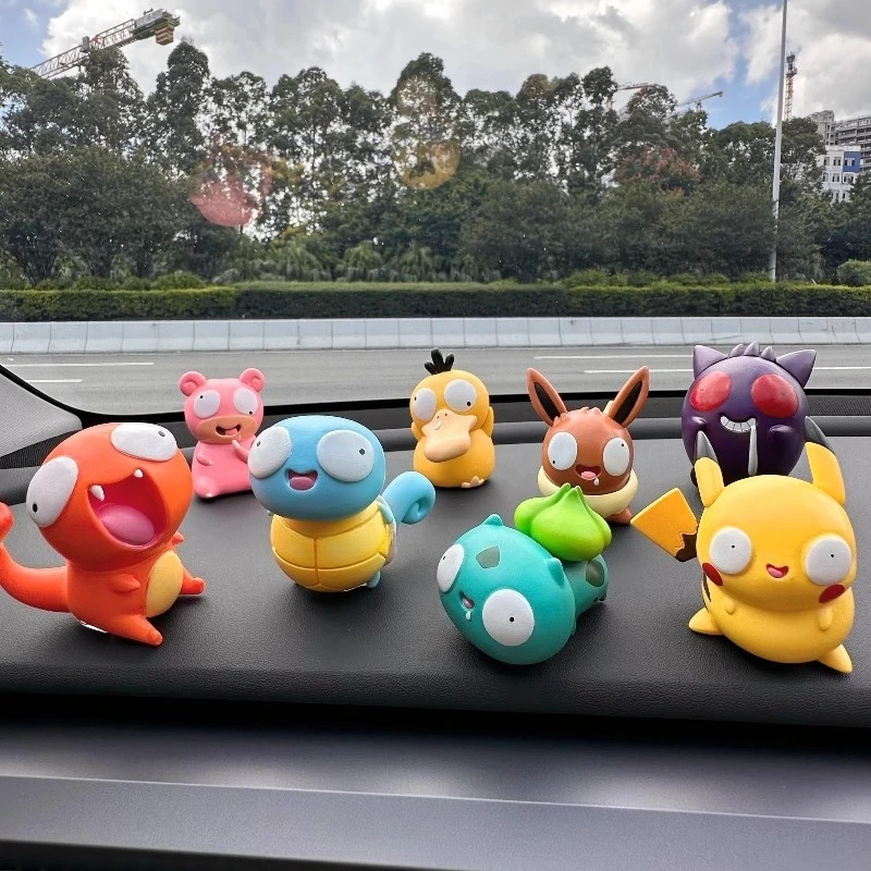 

New Pokemon Silly Figurines Kawaii Big Eyes Figure Fool Squirtle Charmander Bulbasaur Adorable Desktop Ornaments Toys Presents