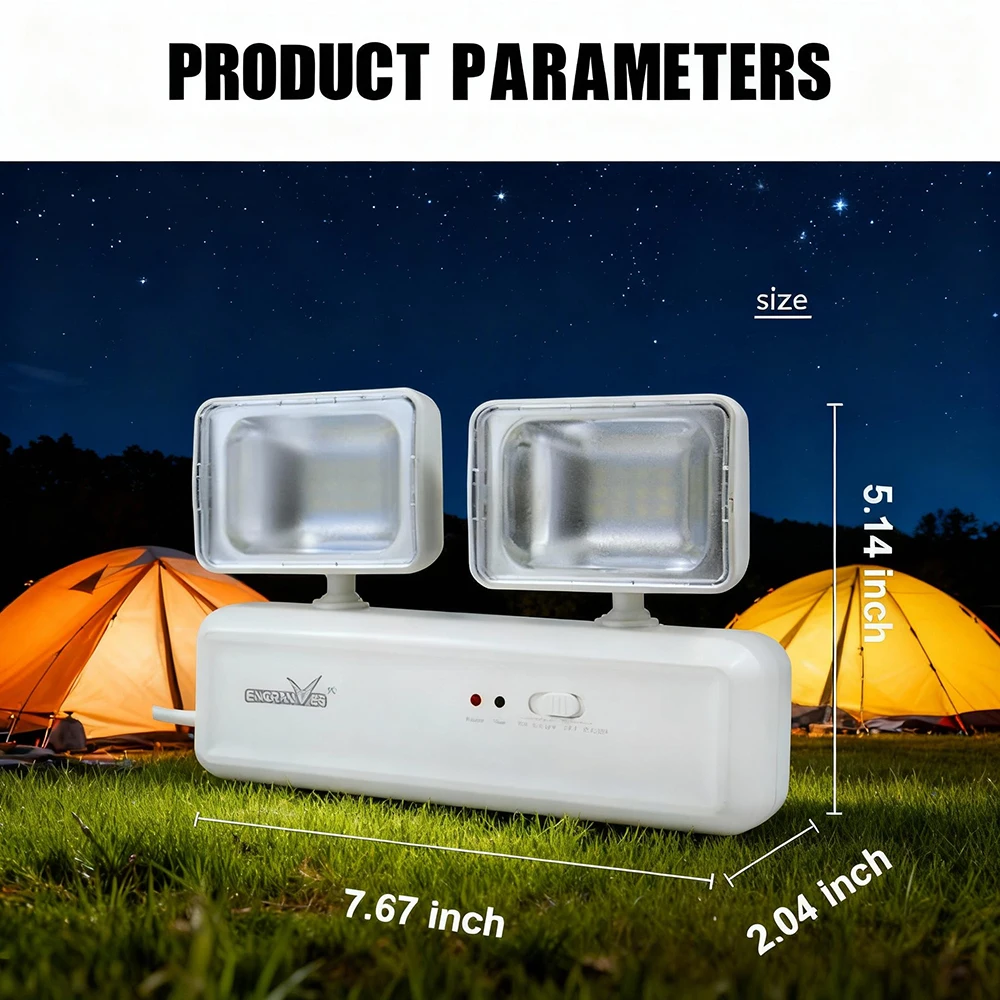 مصابيح خروج الطوارئ LED مصابيح الطوارئ ذات الرؤوس المزدوجة وبطارية احتياطية لمكافحة الحرائق لمستشفى المدرسة والبناء التجاري