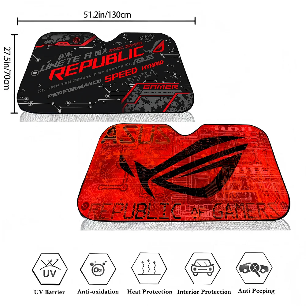 ROG Logo Personalized Windshield Sunshade Car Cover Sun Shade Auto Sun Visor Car-covers Car Solar Protection