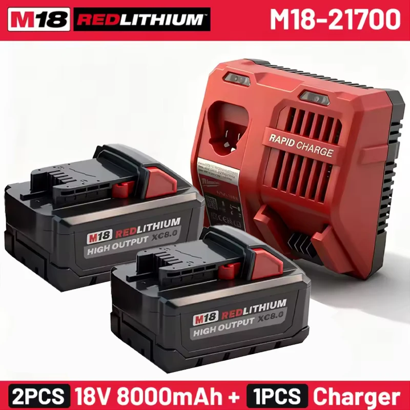 100% Nieuwe Originele Milwaukee M18 18V 8.0Ah High Output Li-ion Oplaadbare Accu voor Milwaukee M18 Draadloze Elektrische Gereedschappen