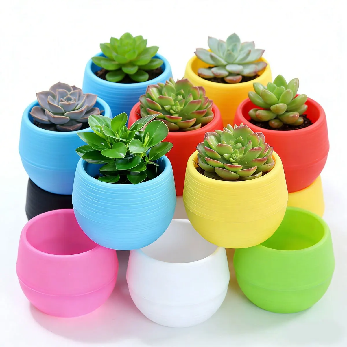 15pcs 2.76inch Small Succulent Planters - Plastic Seed Starter Pots with Drainage Holes, Cute Mini Pots for Indoor Outdoor ZSY