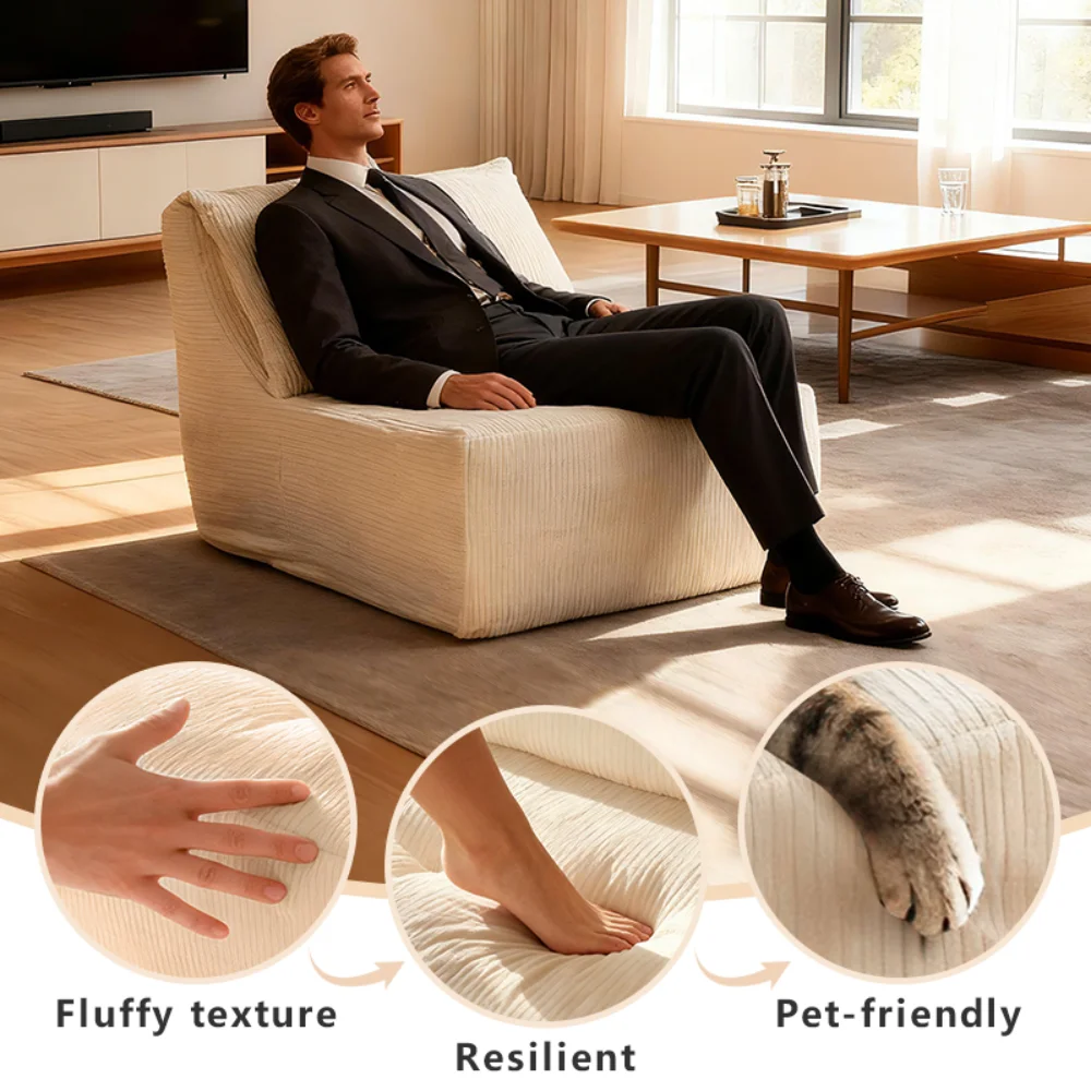 كرسي أريكة مريح للغاية بدون عظم، دعم مريح لاسترخاء كامل الجسم، كرسي أرضي مثالي للألعاب والقراءة والم