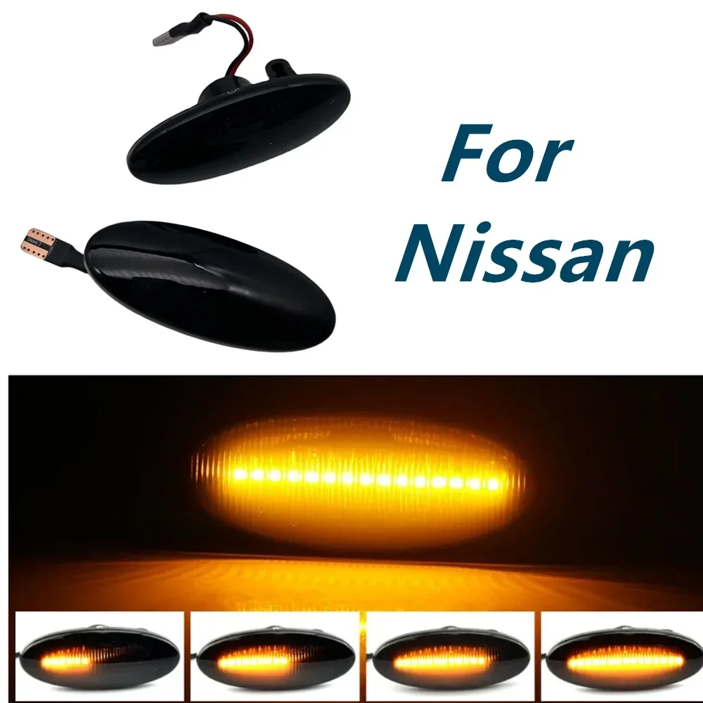 2PCS Side Marker Light LED Turn Signal For Nissan Qashqai J10 X-trail T31 Cube Juke Leaf Micra K13 E11 Dynamic Flasher Blinker