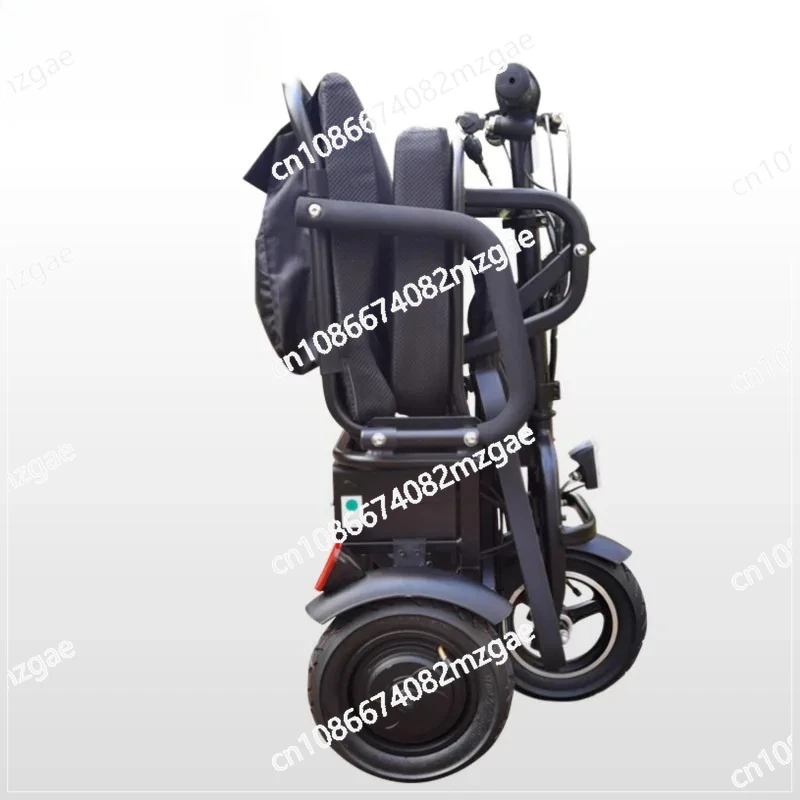 Household Small Aluminum Alloy Portable Lithium Battery Folding Electric Tricycle For Elderly Persons With Disabilities