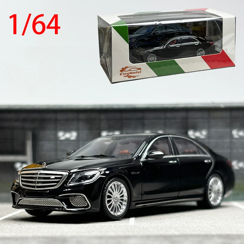 Diecast 1/64 Size Benz S65 Model Car AMG W222 Alloy Car Model Toys for Boys Gift Collection Display Hobby Original Box