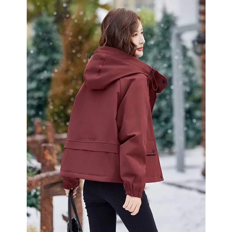 Women's Parker Warm Cotton Padded Coat Coat 2025 New Winter Female Fashion Loose Jacket Leisure Padded Velvet Tooling Overcoat