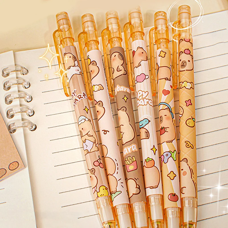 6pcs Cute Mechanical Pencil With Eraser Constantly Writing School Supplies Aesthetic Stationery
