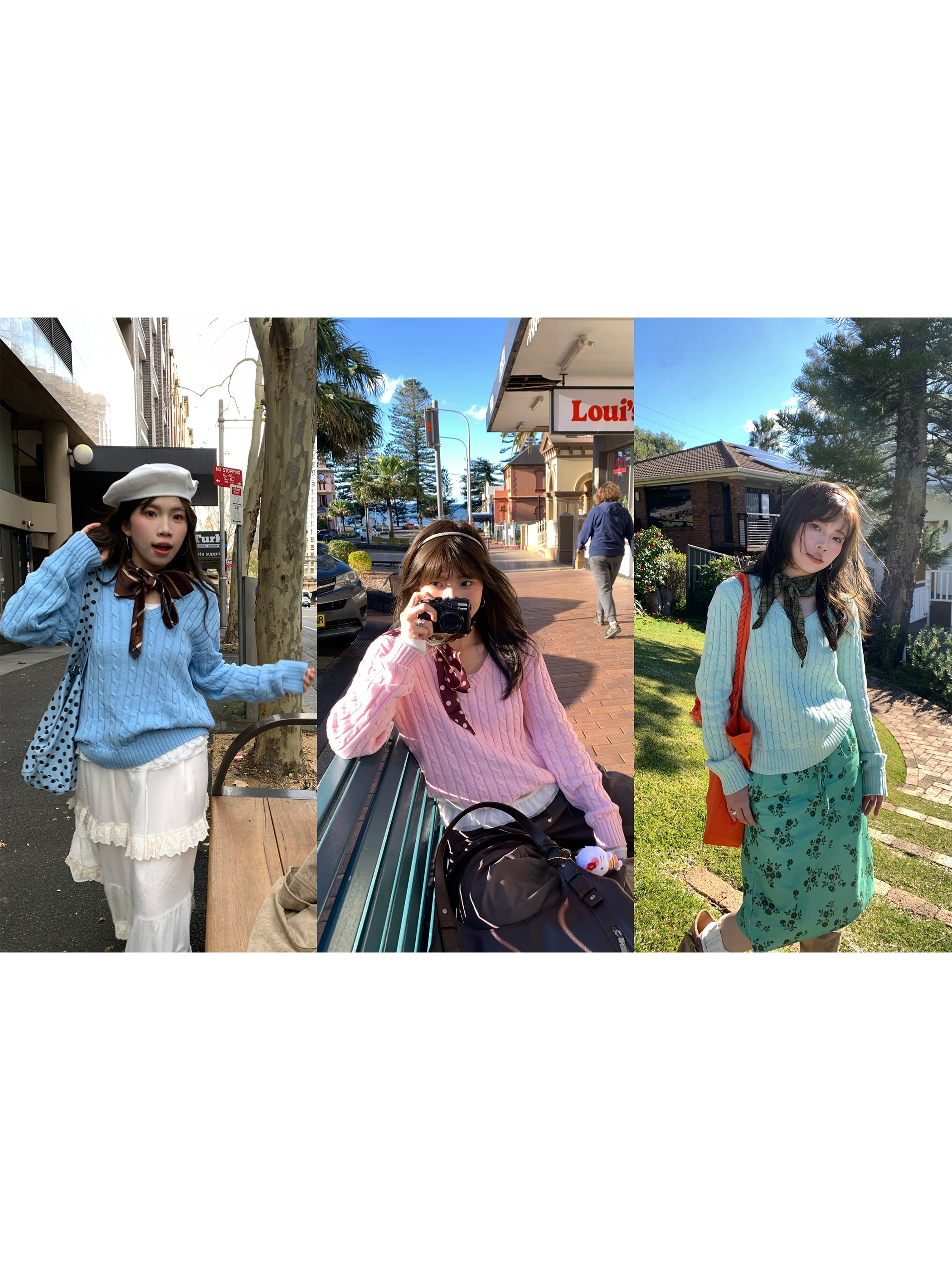 

Soft V-Ne Knitwear Korean Sle Women's Sweater Warmth Commute Sle Long Sve round Ne Regular Fit Autumn New Arrival