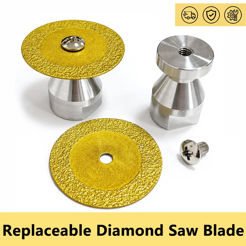 M14 50mm Diamond Cutting Disc Can Replaceable Flange-Vacuum Brazed Saw Blade For Marble Ceramic Glass Tile Cutting And  Grinding