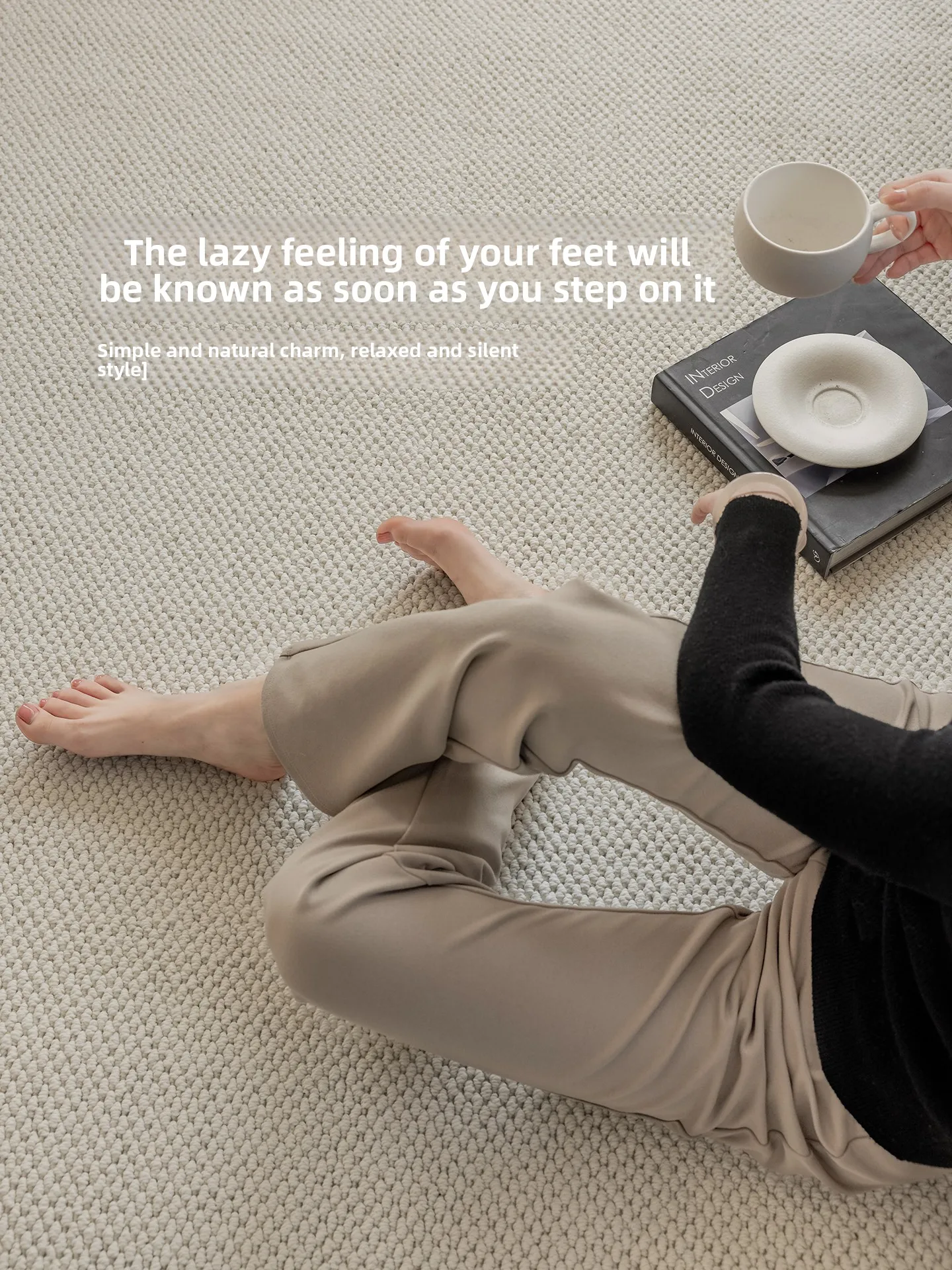 Imported solid color wool Japanese living room premium plain carpet modern