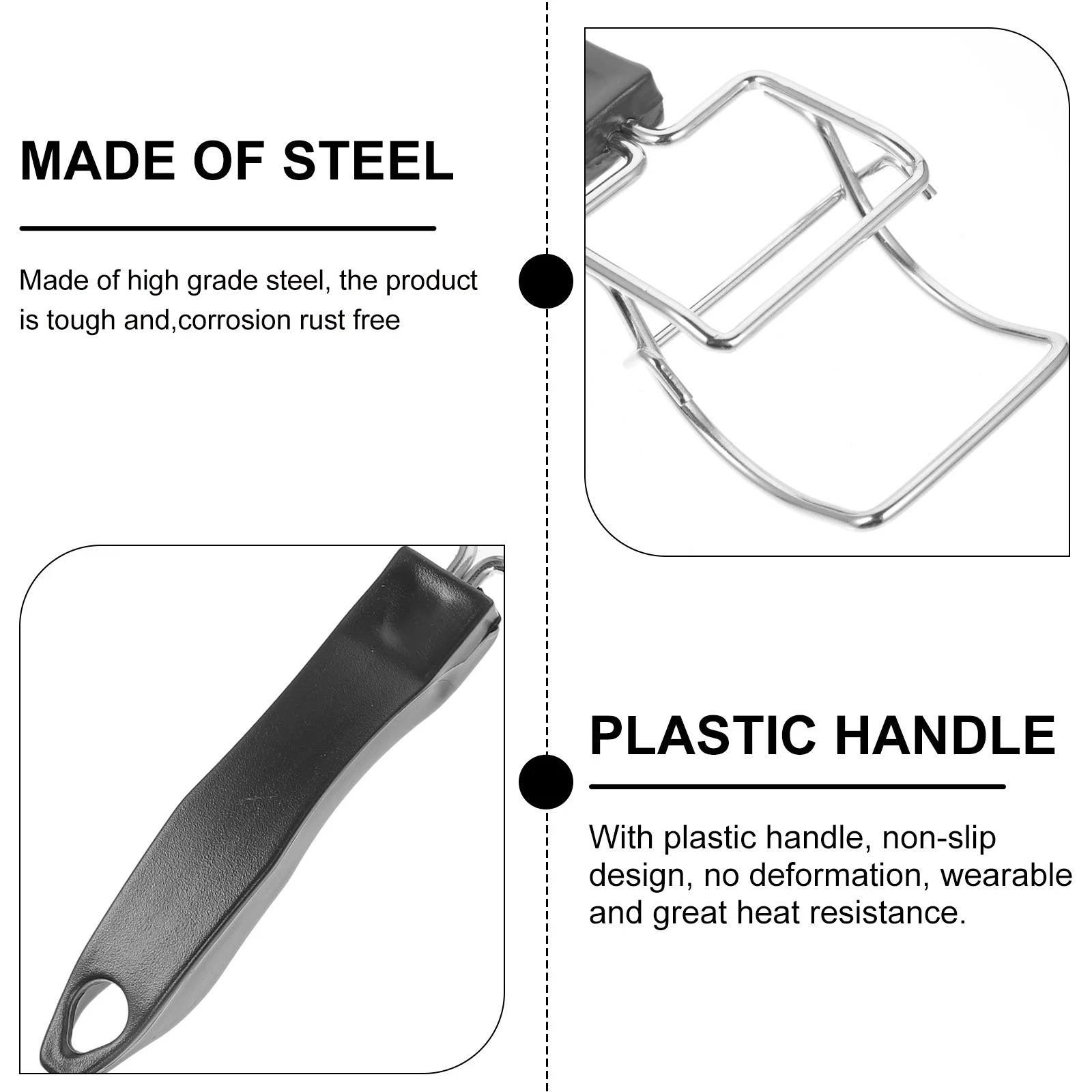 

2 Pcs Black Stainless Steel Dish Gripper Non-slip Plate Clip Anti-Scald Bowl Clamp Baking Tray Fixture Kitchen Tool
