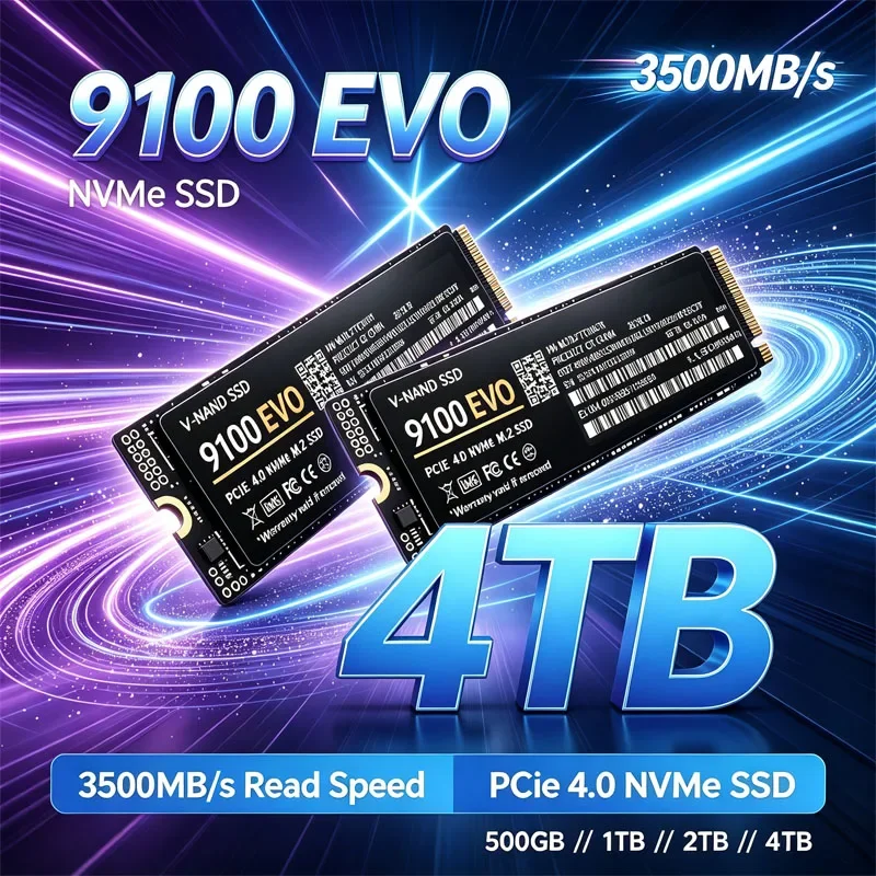 9100 EVO 3500MB/s SSD NVMe M.2 2280 4TB 2TB 1TB Internal Solid State Hard Disk M2 PCIe 4.0x4 2280 SSD Drive for PS5 Laptop PC