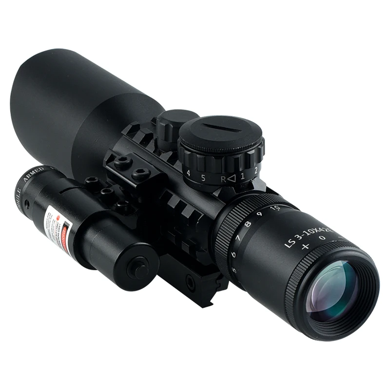 Imagem -06 - Âmbito Visão Laser Red Dot Riflescope Reticles Iluminados Rifle Scopes para Carbine Shotguns 310x42 20 mm 11 mm Rail