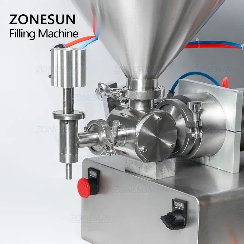 ZONESUN Single Head Fully Pneumatic Paste Liquid Filling Machine for Tomato Sauce, Alcohol & Liquid Bottles