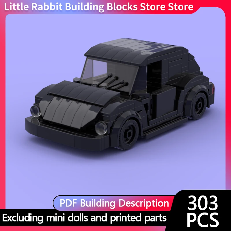City Car Model MOC Building Bricks Popular Movie Compact Sedan Modular Technology Children Holiday Gifts Assemble Toys Suit