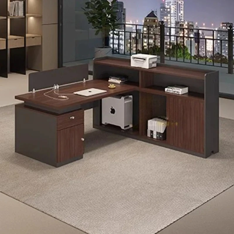 Nordic Aesthetic Office Desk Drawer Executive Lshaped Organizers Office Desk Multifunctional Shelves Scrivania Salon Furniture