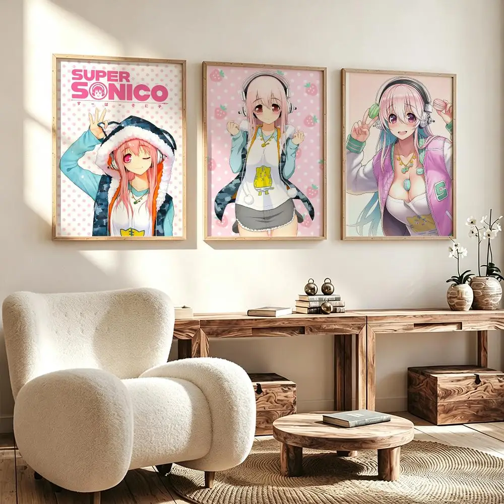 Modern Aesthetic Wall Art Poster anime Super Sonico Poster for Office Home Decor Interior Large Wall Picture Print