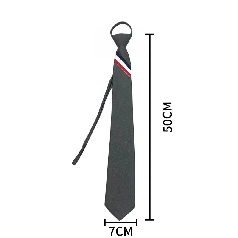 للجنسين أسود ثلاثي الألوان شريط الأمن التعادل موحدة قميص دعوى ربطات العنق ستيوارد ماتي جنازة كسول رباطات للرقبة الرجال النساء الطلاب