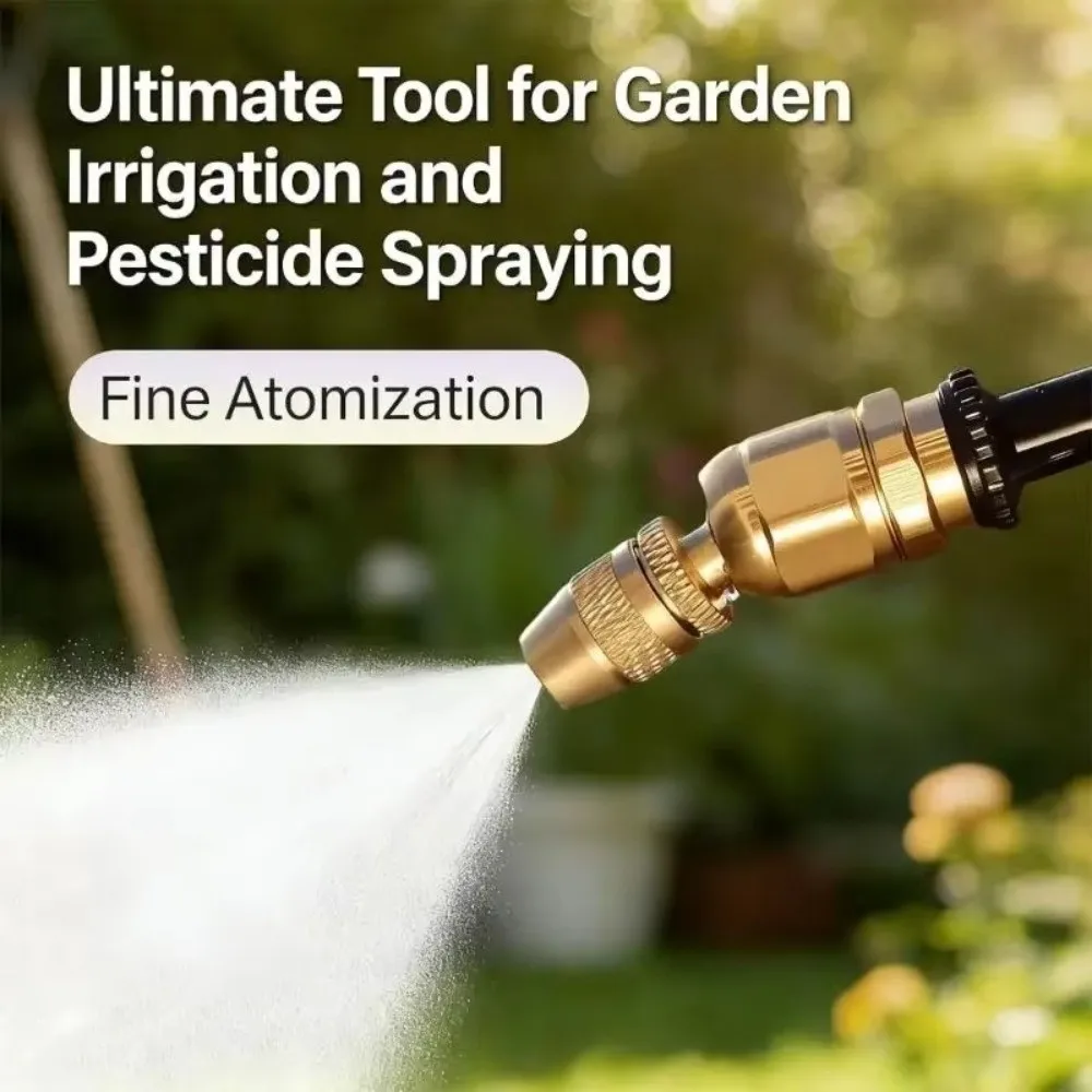Brass Brass Spray Nozzle High Pressure 360° Adjustable Misting Spray Nozzle Corrosion Resistant Uniform Misting