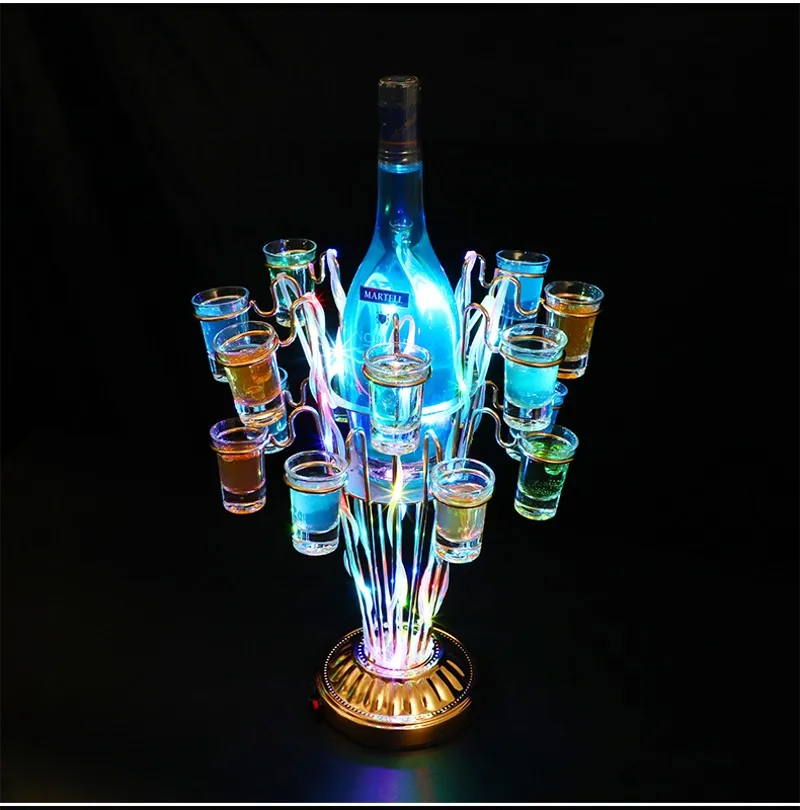 

LED Rechargeable Tree shape Wine Holder Cocktail Cup Tray Stand VIP Service Shot Glass Display Wine Glass Rack Decor