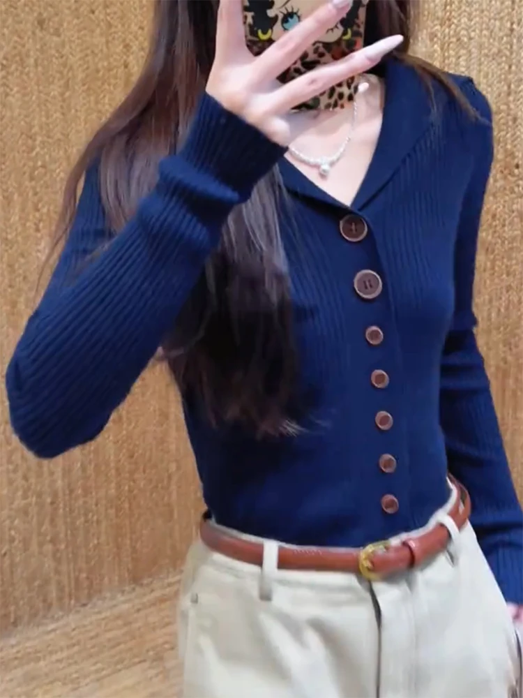 

Ele V-Ne Knitwear Women's Faion Slimming Autumn Winter New Arrival Large Size Comfortable Warmth Long Sve Camere