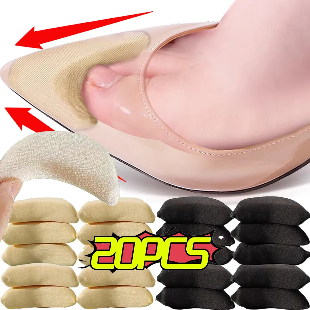 20PCS Frauen Schwamm Vorfuß Einsatz Pads Anti-verschleiß Reduzieren Schuh Größe Schmerzen Relief High Heel Füllstoff Einlegesohlen Einstellen Kappe stecker Kissen