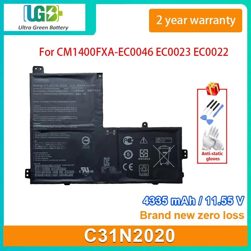 

UGB New C31N2020 Laptop Battery For Asus Chromebook Flip CM1 CM1400FXA-EC0046 EC0023 EC0022 EC0014 Series 11.55V 4335mAh 50Wh