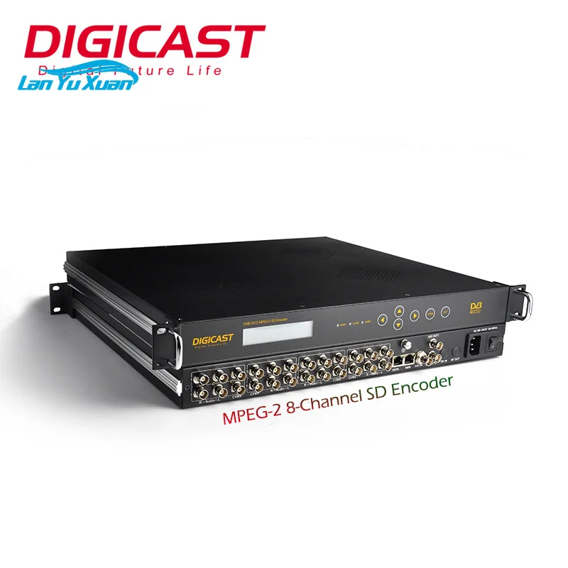 DIGICAST 8 Channel MPEG-2 SD ASI Converter AV to IP Encoder with Built-in Multiplexer 4:3/16:9 Adjustable for Broadcasting
