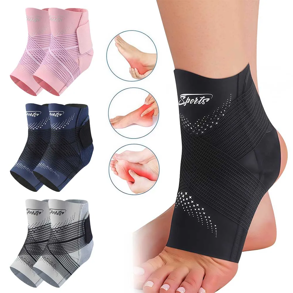 

1/2 шт. регулируемый бандаж для голеностопа при растяжениях, компрессионный бандаж для голеностопа, повязка для занятий спортом, баскетбола, футбола, бега, велоспорта