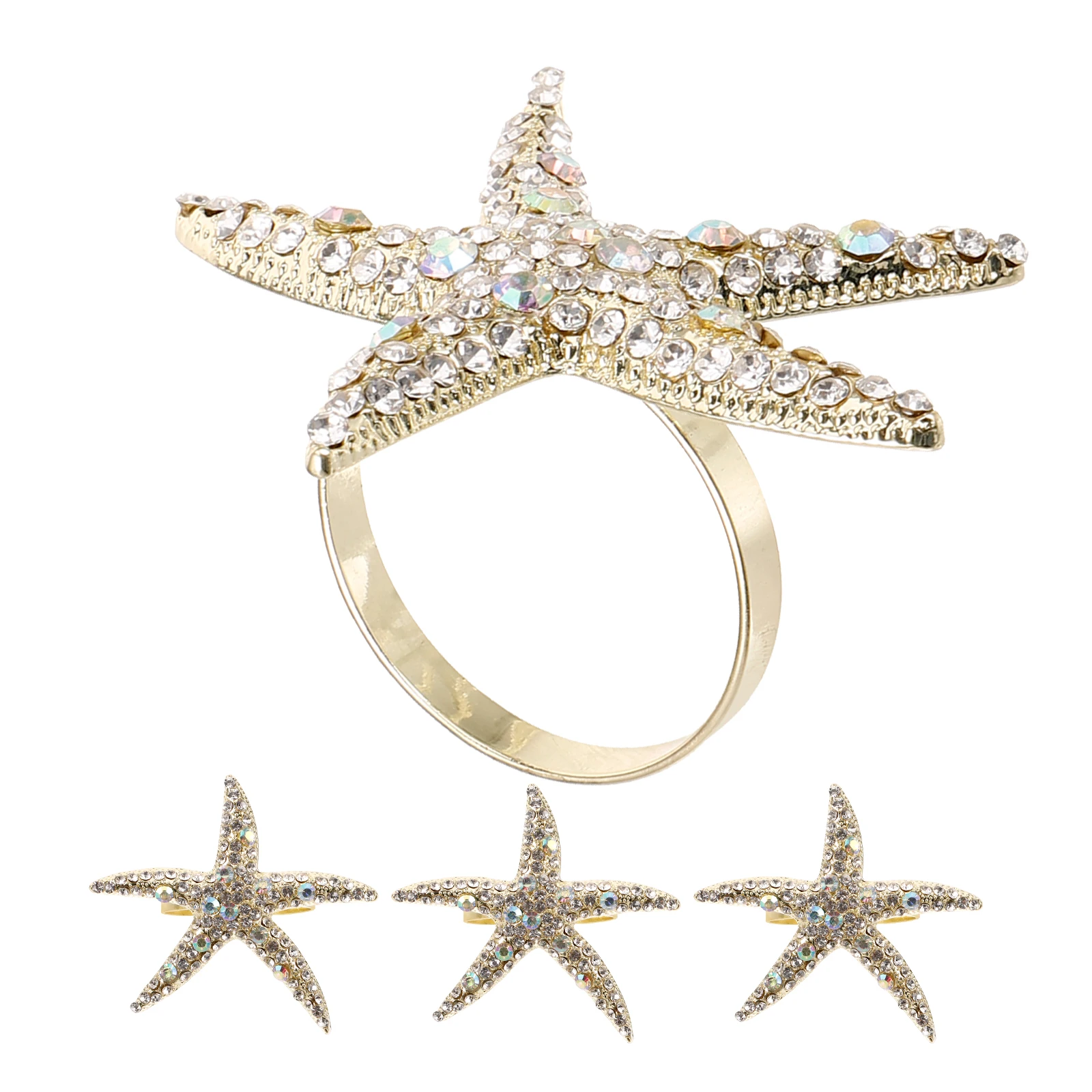 

4Pcs Napkin Buckles Metal Alloy Exquisite Napkin Rings Table Decoration for Party Home Hotel Gathering