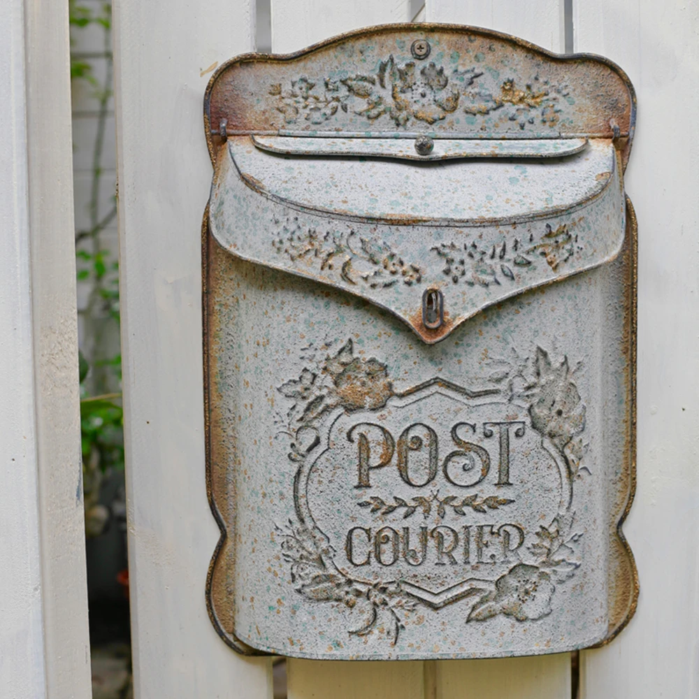 

Wall Mailbox Letter Box Retro Style Decoration Crafts Metal Wall Mounted Post Farmhouse Post