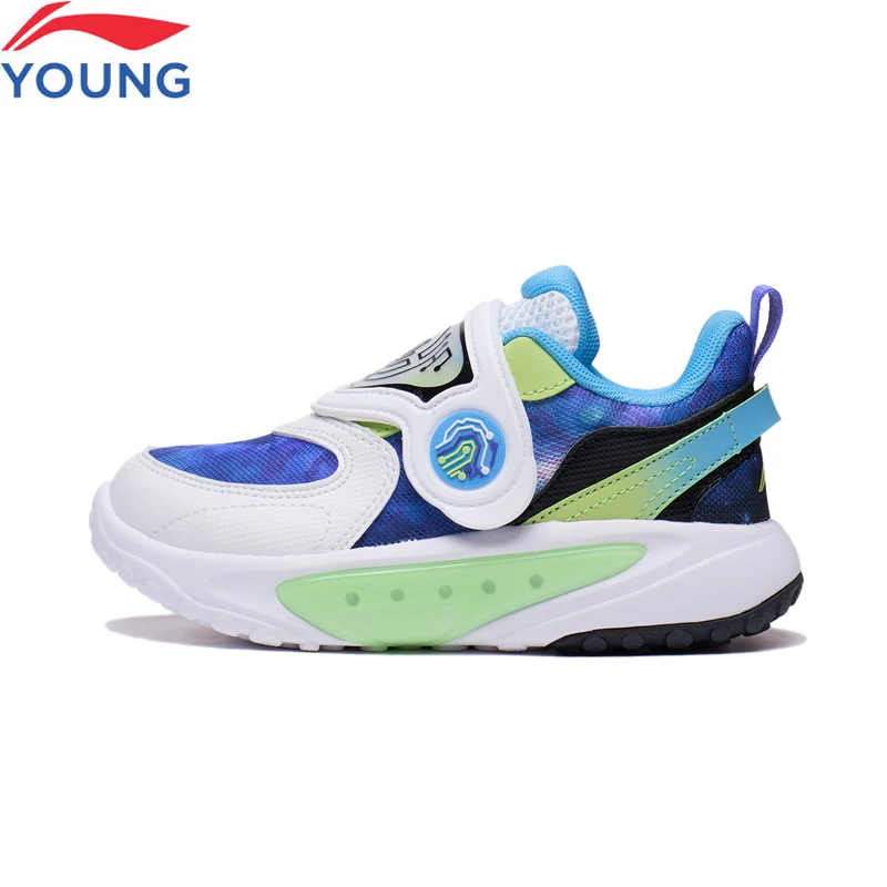 Li-Ning Kids Sport Shoes Boys Cushion Bounce Colorful LED Lighting Light Comfort LiNing Outdoor Sports Sneakers YKNT048