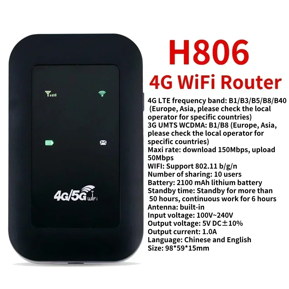 NONE 4G/5G Mobile WIFI Router 150Mbps 4G LTE Wireless Router Mit Sim Karte Slot tragbare Tasche MiFi Modem Auto Mobile Wifi Hotspot 7