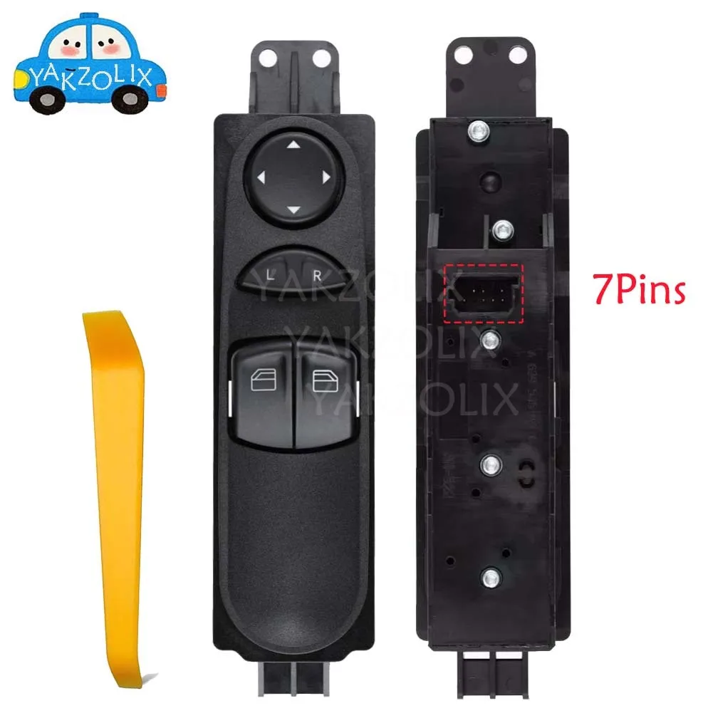 Para Mercedes Benz Vito W639 Mixto Kasten 2003 2004 2005 2006 2007-2014 Botão do Interruptor Principal da Porta Dianteira Esquerda com Vidro Elétrico
