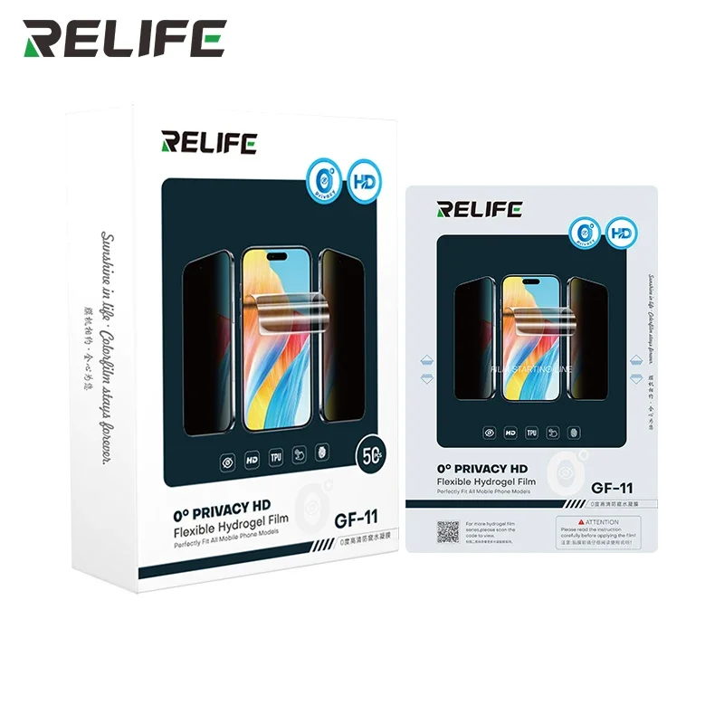 RELIFE GF-11  0-angle HD Privacy Hydrogel Film No angle adjustment required—simply cut and apply without pre-alignment.