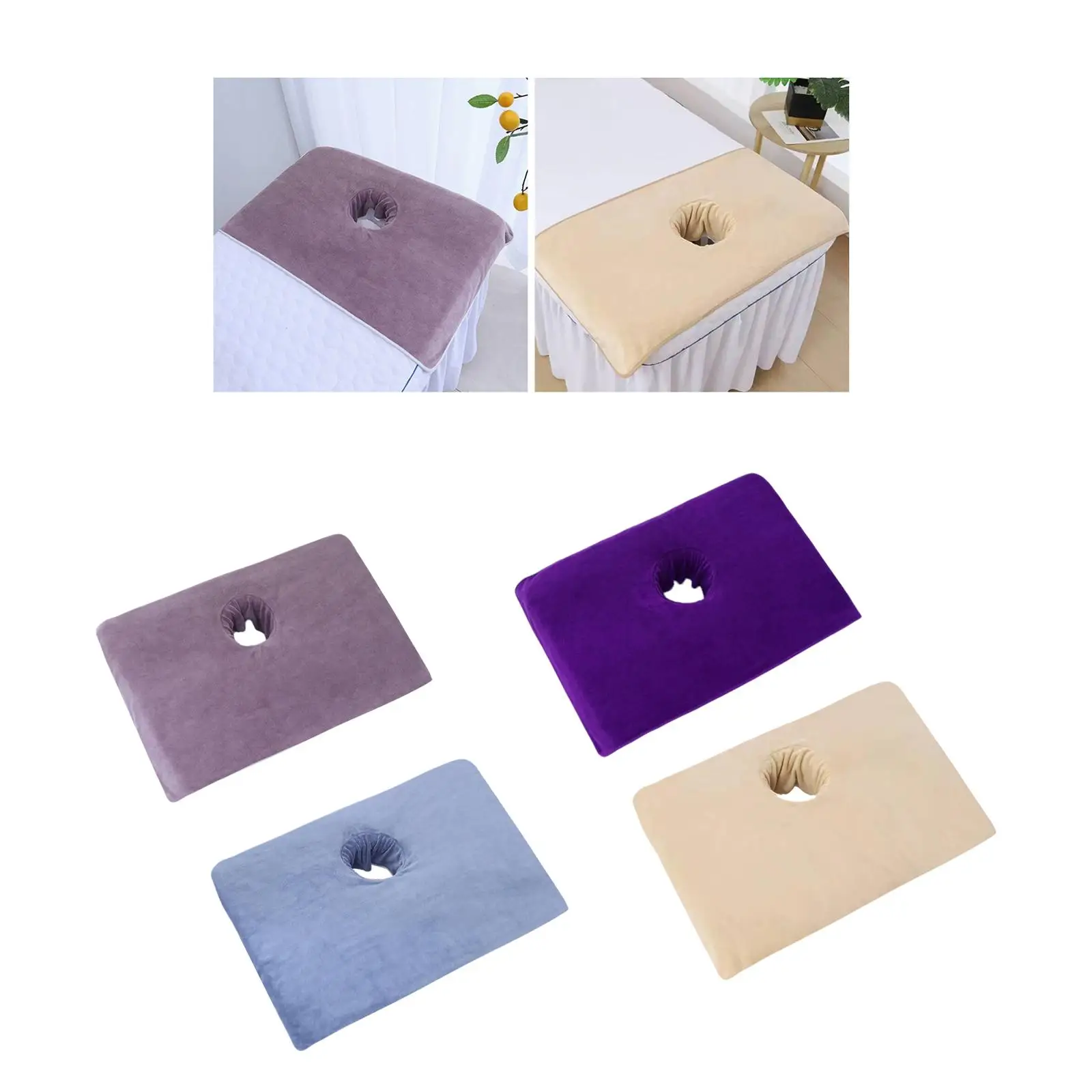 

Спа-массажное настольное полотенце с отверстием для лица, полотенце для лица, удобное моющееся косметическое полотенце из полиэстера, дышащее для салонов спа