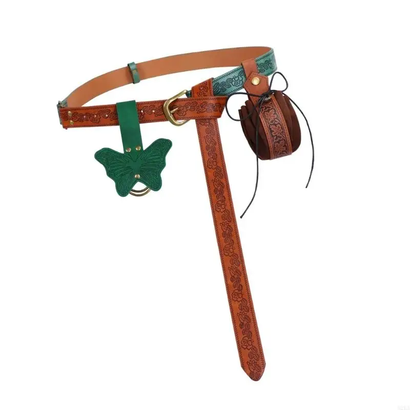 2025 뉴 르네상스 액세서리 중세 가죽 벨트 스커트 하이킹 할로윈 의상