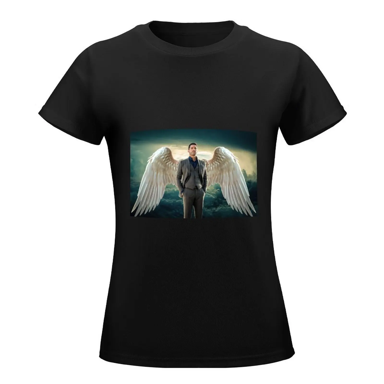 Lucifer Heaven Wings T-Shirt Aesthetic clothing cute tops animal print Female clothing tshirts woman