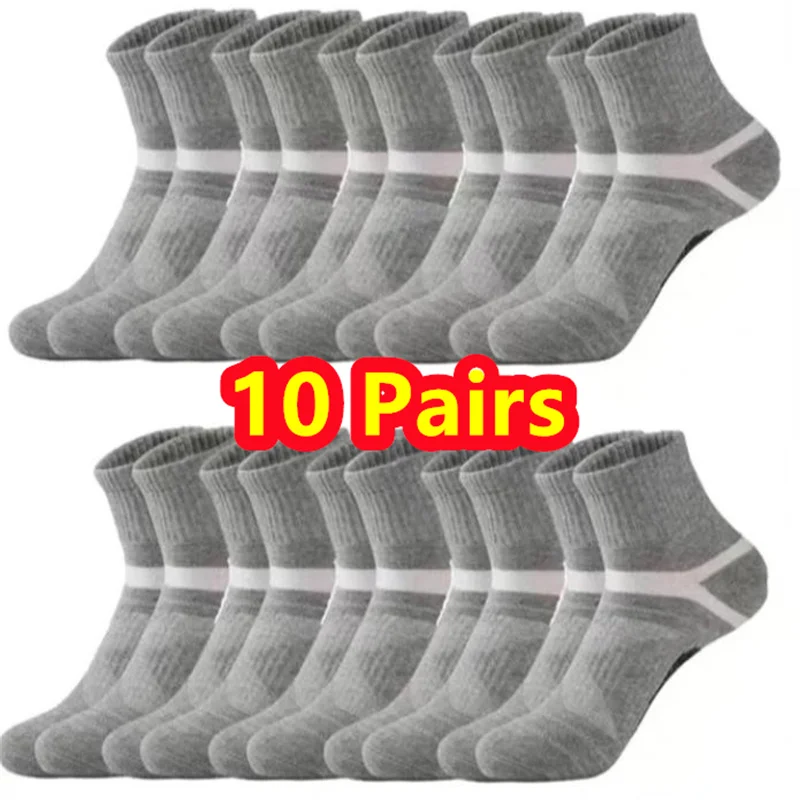 

1-20 Pairs/ Lot Men's Socks Black Sports Socks Casual Run Autumn Winter High Quality Breathable Male Socks grey