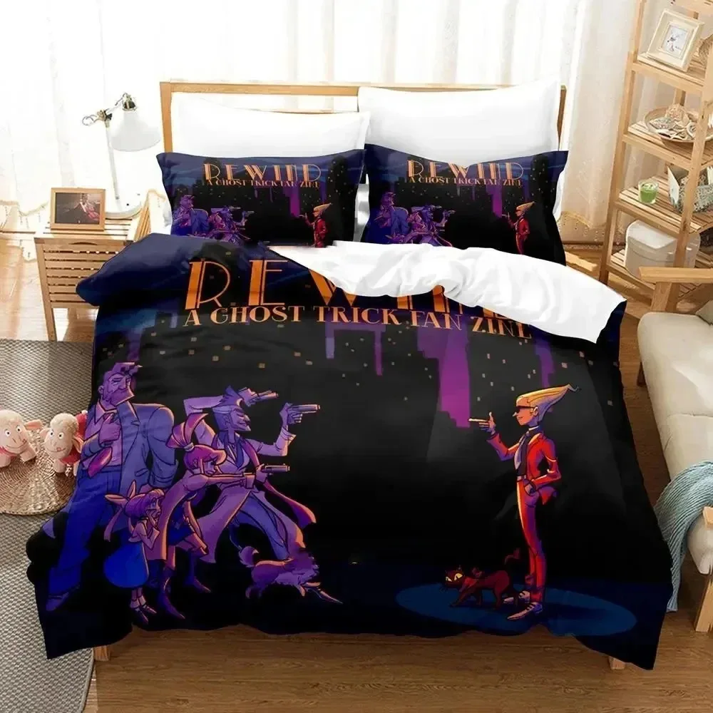 

Game Ghost Trick Phantom Detective Bedding Set Duvet Cover Bed Set Quilt Cover Pillowcase Comforter king Queen Size Boys Adult