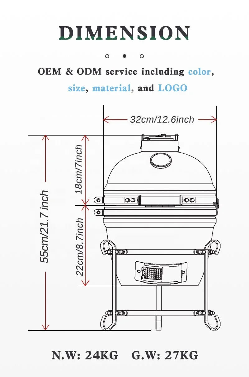 mini clay grill ceram akron kamado joe grill garden Portable BBQ smokers cordierite ceramic kamado