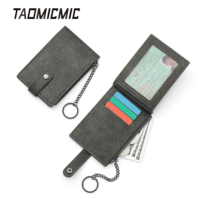 

Новый высококачественный мини-кошелек на молнии для мужчин, держатель для карт контроля доступа, кожаный кошелек для монет, bometeras de hombres, carteira masculina