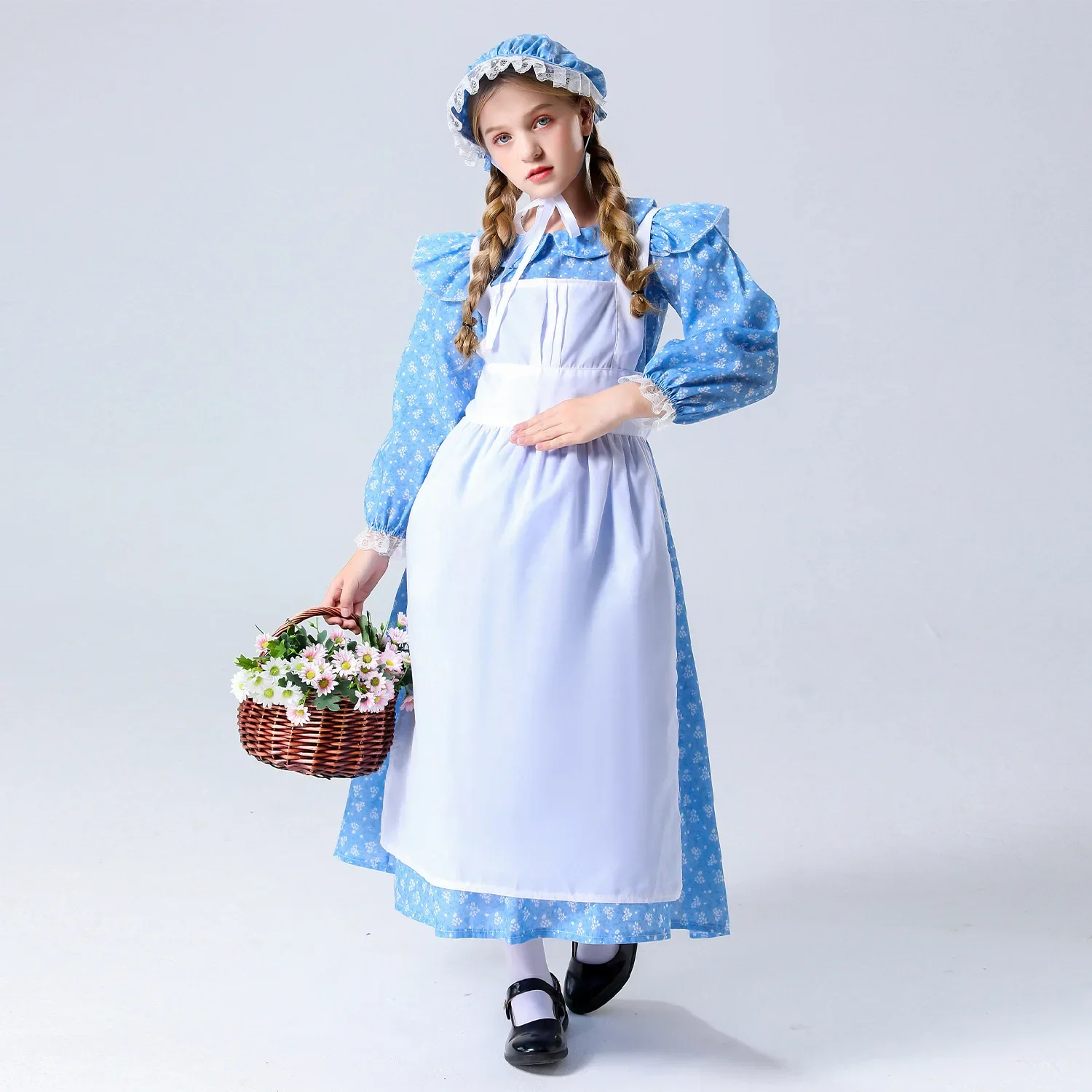 Farm Colony Girl Dress Pastoral Costume Children's Drama Stage Costumes