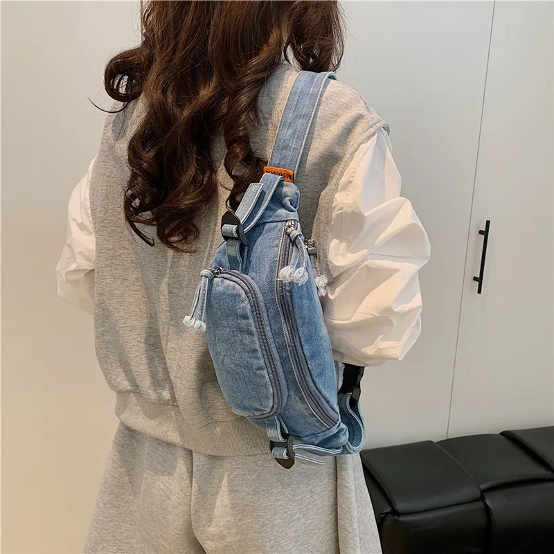 

Vintage Denim Crossbody Bag for Women: Trendy, Lightweight, Stylish, and Minimalist Shoulder Bag for Casual and Active Use