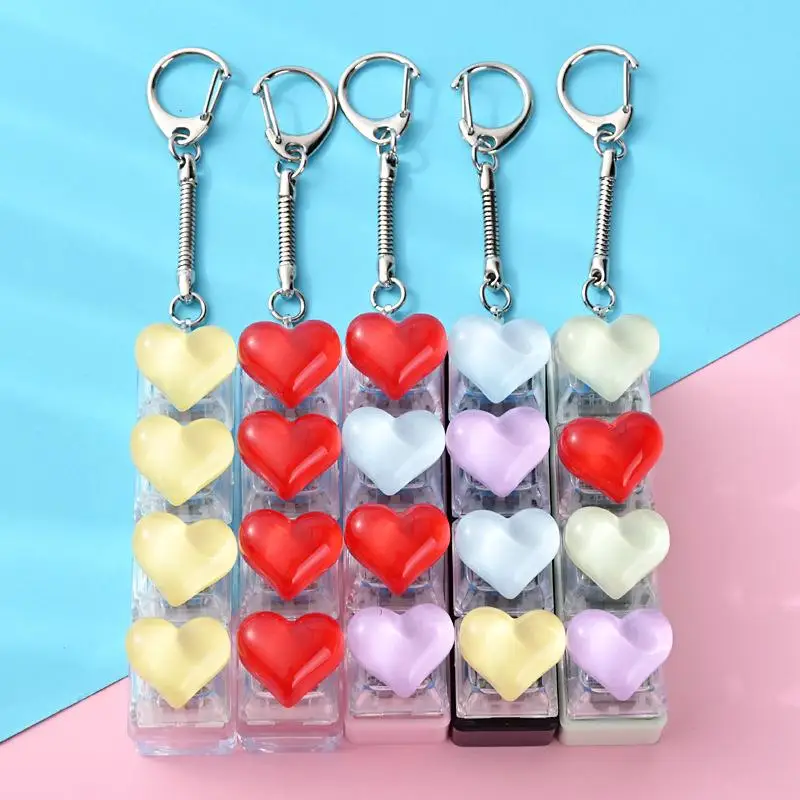 Anti-Stress-Fidget-Schlüsselanhänger, niedliches herzförmiges Tastatur-Design, Taschenanhänger, schönes kleines Geschenk für Klassenkameraden und Freunde – Detail 10